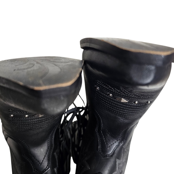 Durango Women's Crush Black Leather Pointed Snip Toe Cowboy Boots Rodeo Size 6.5 - Picture 10 of 14